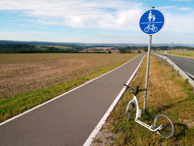 Schnelle Piste mit Blick in Richtung Saaletal